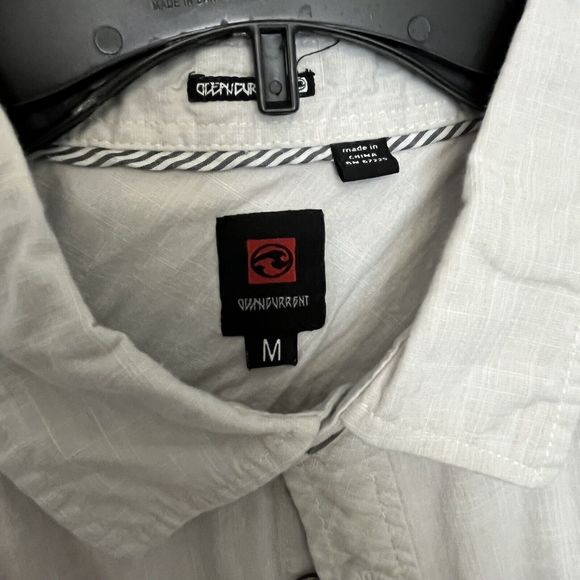 Ocean Current White Shirt Button Down Short Sleeve Mens Medium With Pockets NWOT - Picture 5 of 9